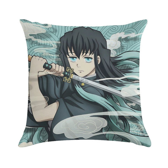 Muichiro Tokito Version 5 Soft Reinforced Edging Throw Pillow