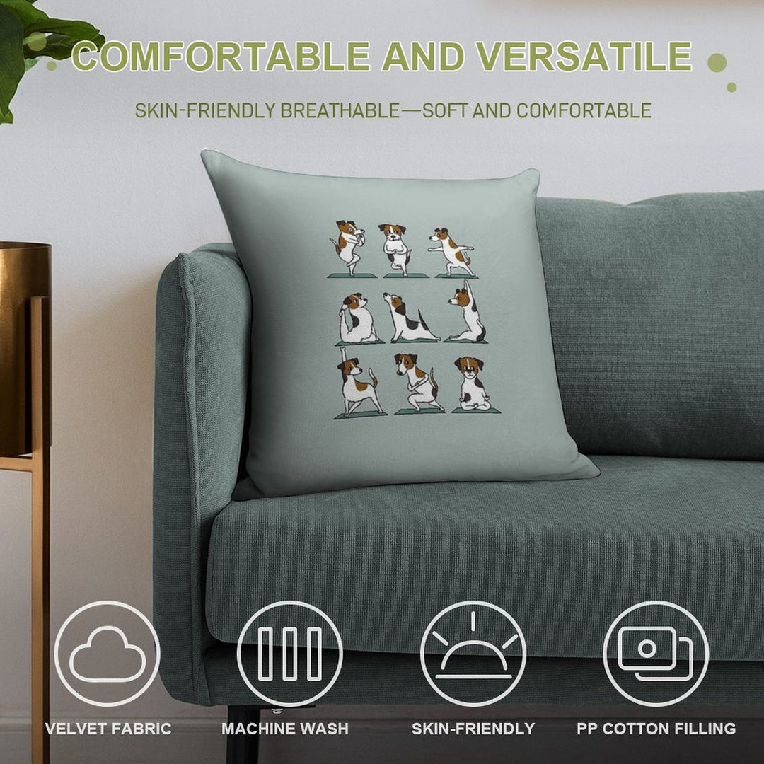 Jack Russell Terrier Yoga Soft Reinforced Edging Throw Pillow