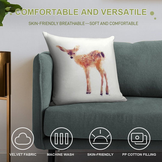 Fawn Soft Warmth Comfort Throw Pillow