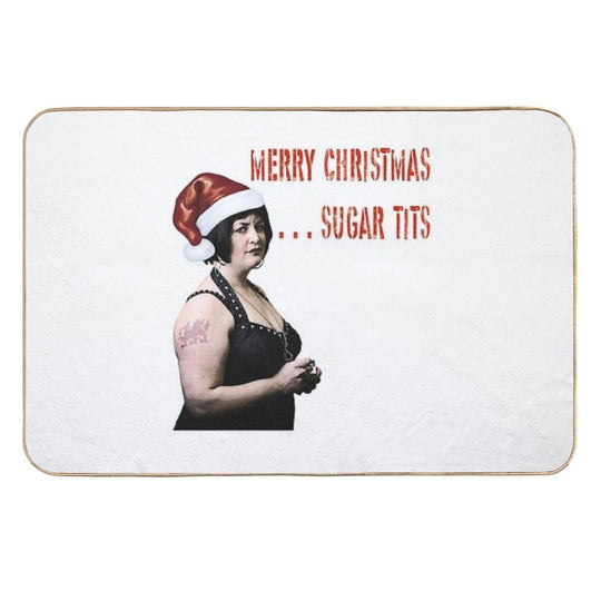 Merry Christmas Sugar Tits Durable Bath Mat
