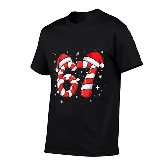67 Meme Six Seven Candy Cane Christmas Boys Girls Kids  Relaxed-fit T-Shirt