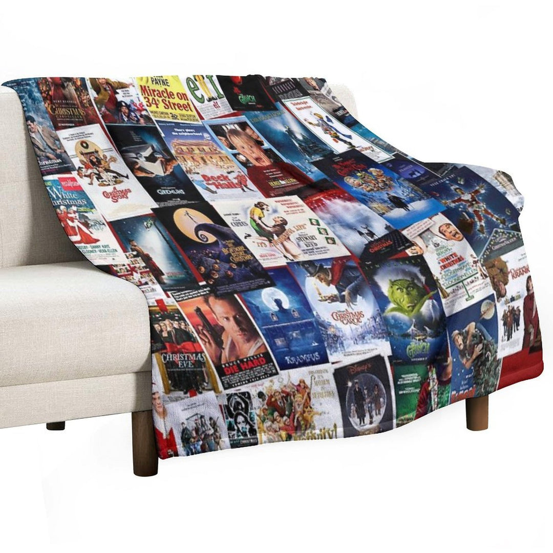 Christmas Film Collage Compact Throw Blanket