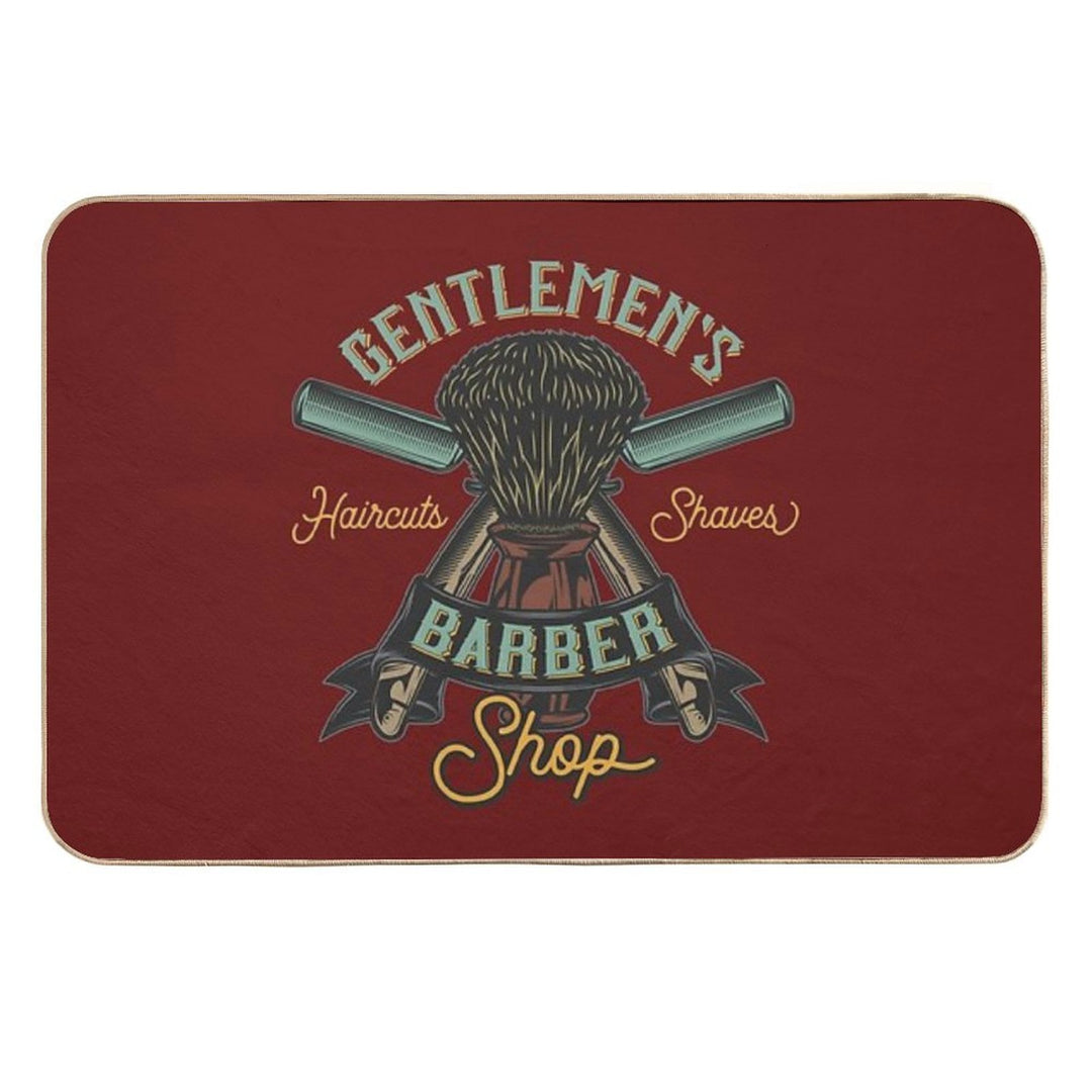 Gentlement's Haircuts & Shaves Barber Shop - Vintage Gift  Repositionable Bath Mat