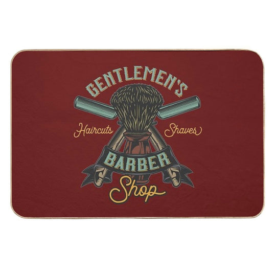 Gentlement's Haircuts & Shaves Barber Shop - Vintage Gift  Repositionable Bath Mat
