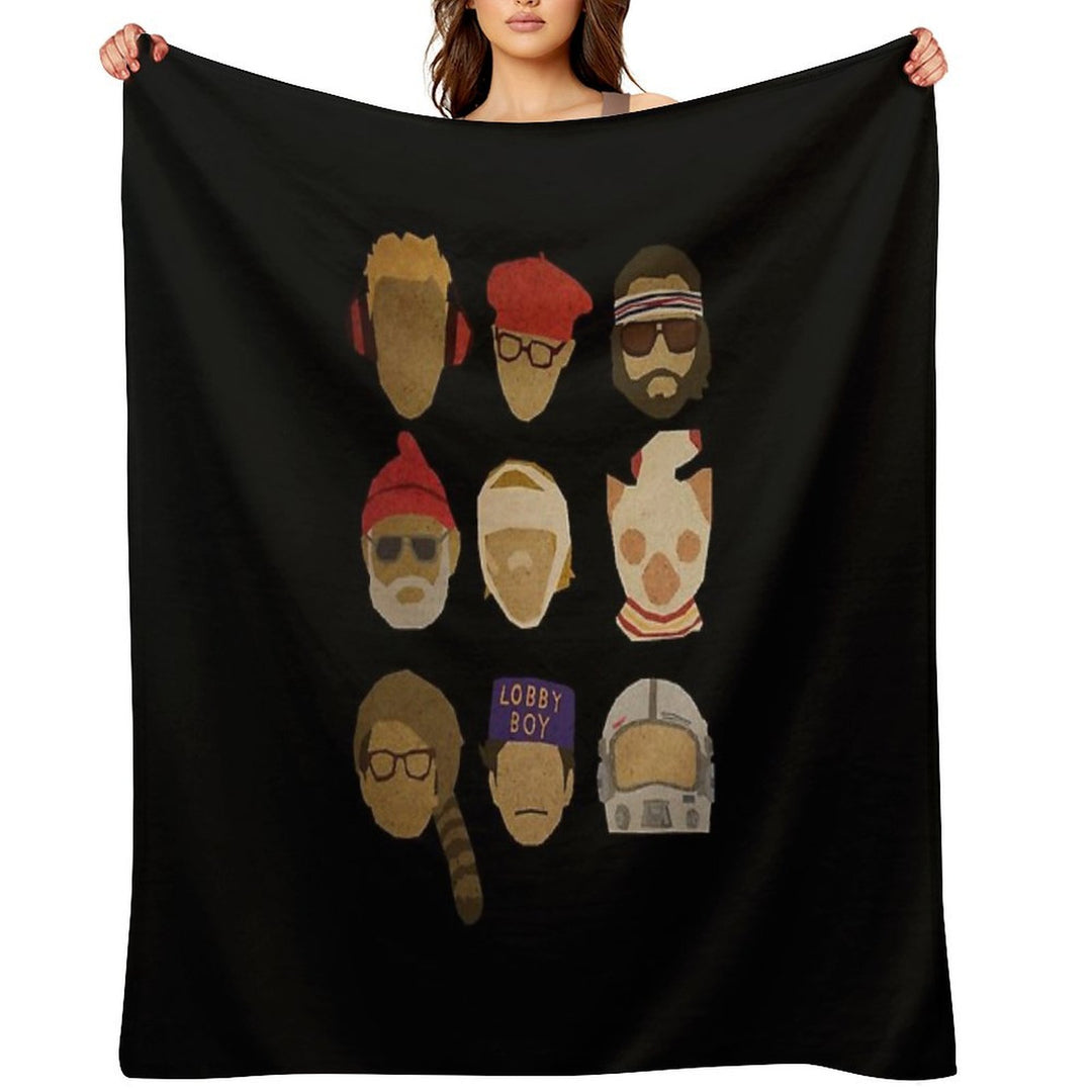 Wes Anderson's Hats   Trending Tshirt Wrinkle-free Throw Blanket