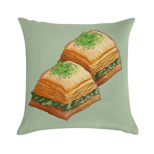 Pistachio Baklava Soft Luxury Feel Throw Pillow