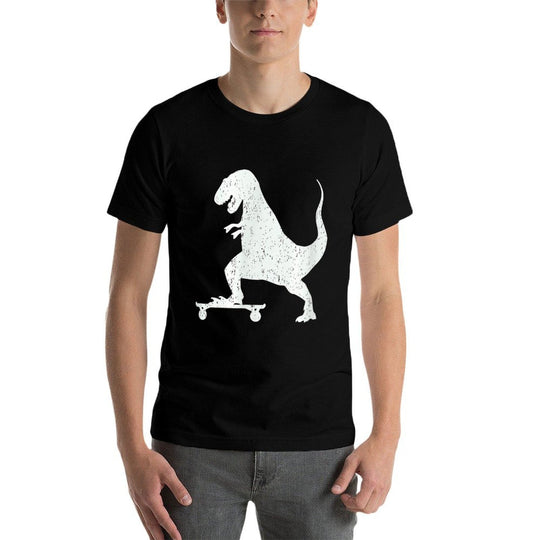 T-Rex on A Skateboard Grunge Dinosaur Skateboarding T-shirt  Moisture-wicking T-Shirt