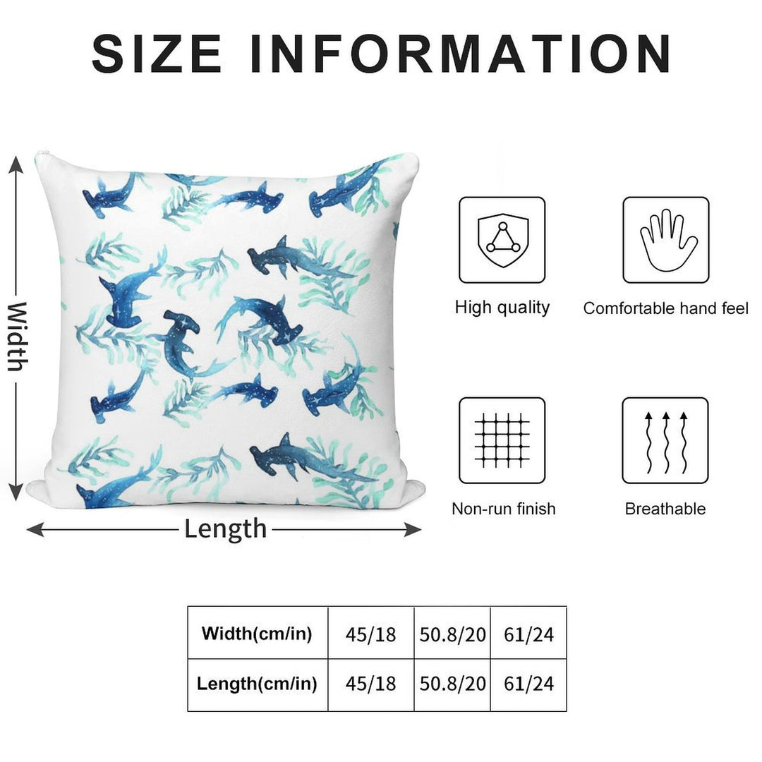 Hammerhead Shark Pattern Soft Warmth Comfort Throw Pillow