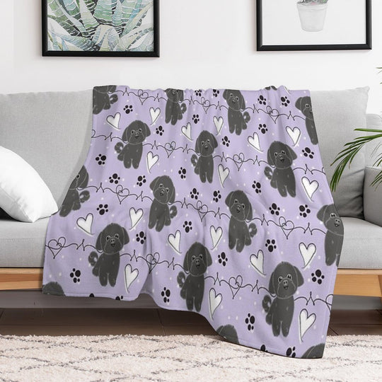 LOVE Black Shih Tzu Eco-conscious Throw Blanket