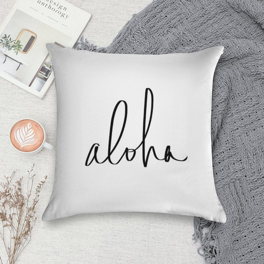 Aloha Hawaii Typography Soft Ultra-Soft Texture Throw Pillow