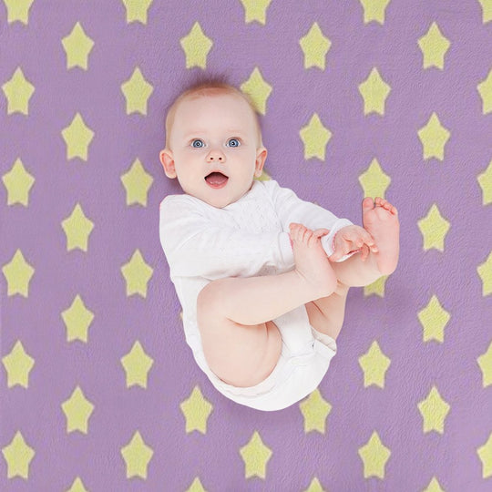 Yellow Stars on Purple Pop Versatility Throw Blanket