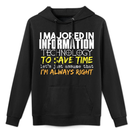 Information Technology Major Gift for Back to School Gift Versatile Streetwear Hoodie