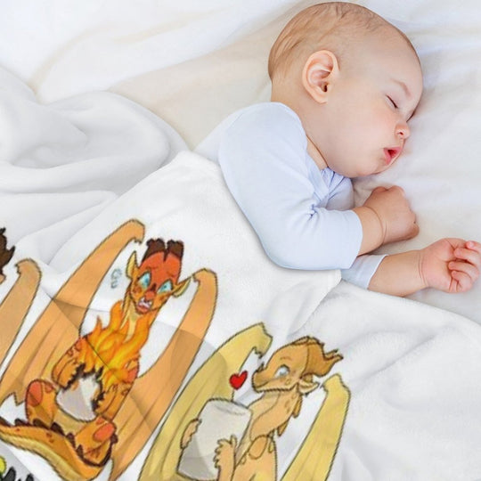 Wings of Fire Chibis with FOOOOD Velvety-soft Throw Blanket