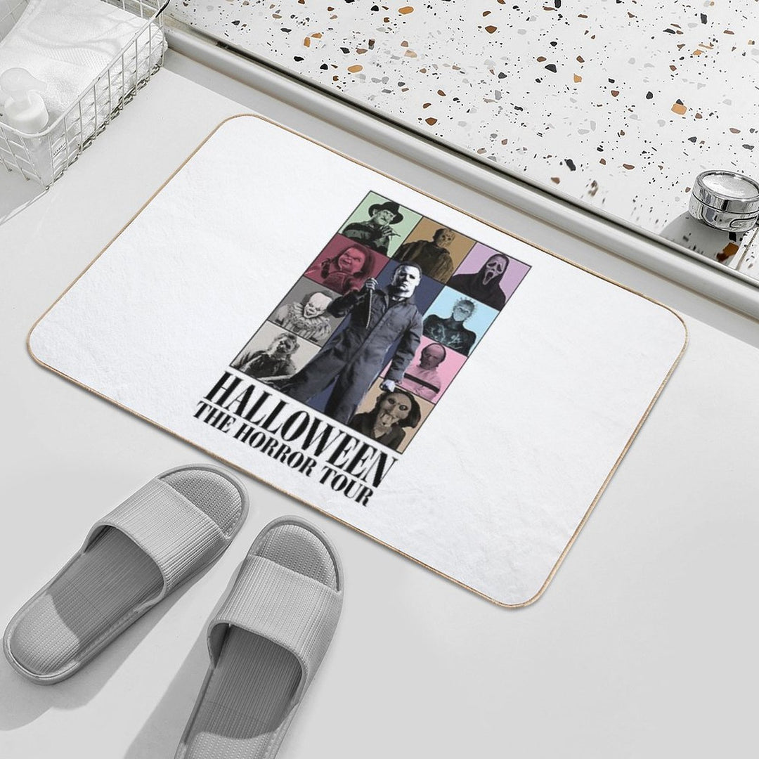 The Horror Tour 2025 Shirt, Halloween Killers Fan Tee, Scary Movie Icons T-Shirt, Slasher Legends Graphic Tee  Toxin-Free Bath Mat