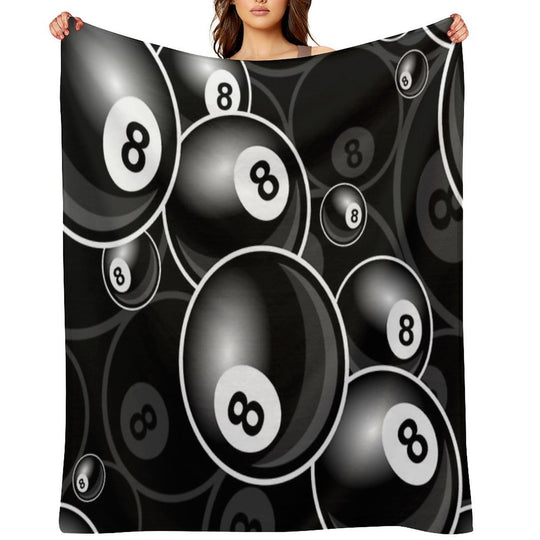 Billiards Black 8 Ball 8-Ball Black And White Durable Throw Blanket