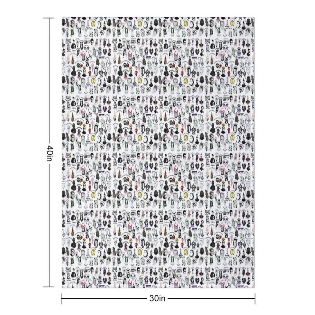 Ghost Collage Design Easy Care Throw Blanket