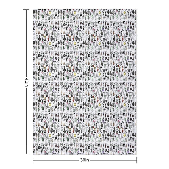 Ghost Collage Design Easy Care Throw Blanket