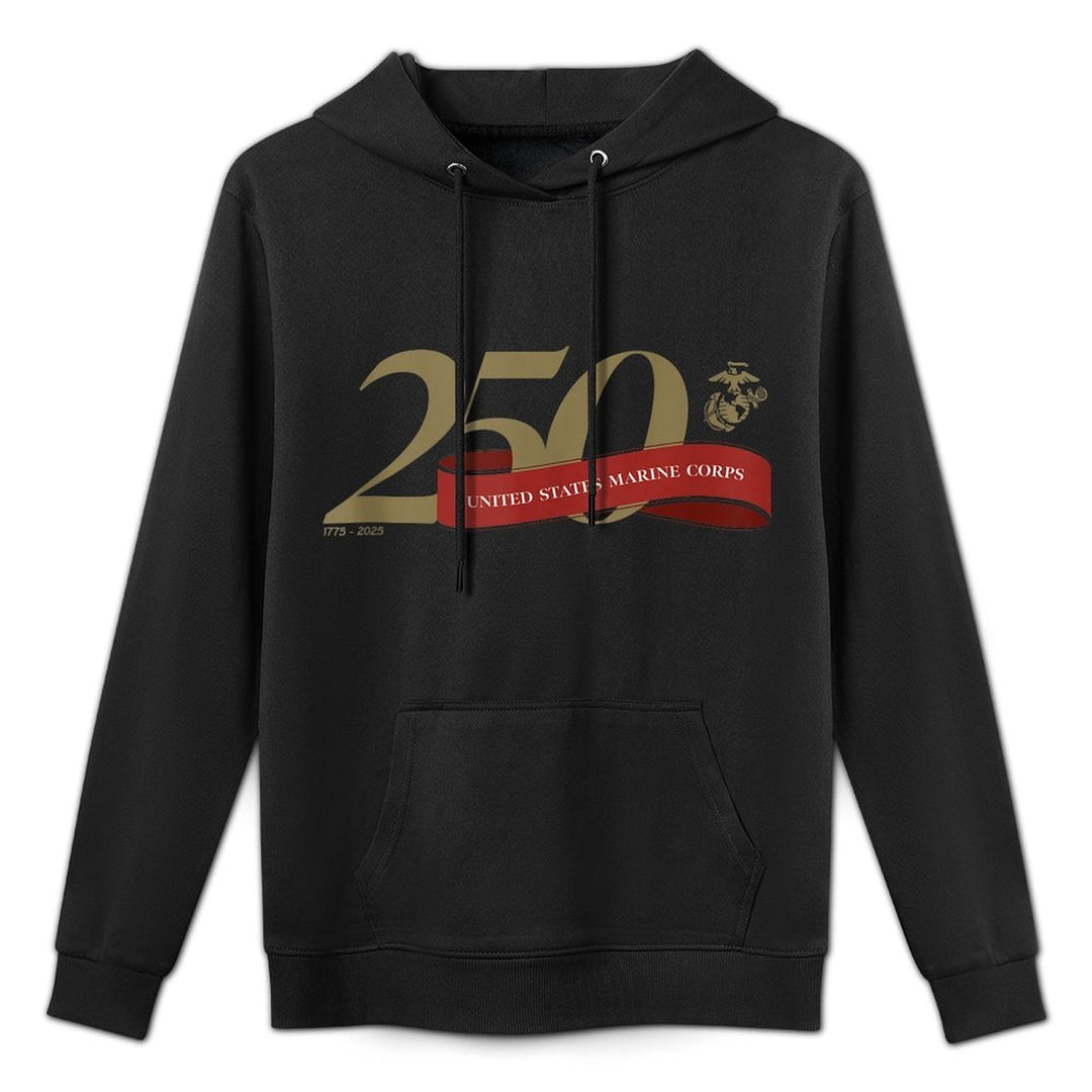United States Marine Corps 250th Birthday Gold Logo All-Day Comfort Hoodie