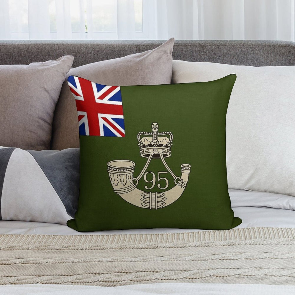 Napoleonic British Flag of The 95th Rifles Soft Easy Maintenance Throw Pillow