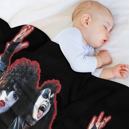KISS Demon, Starchild, Spaceman And Catman Wrinkle-free Throw Blanket