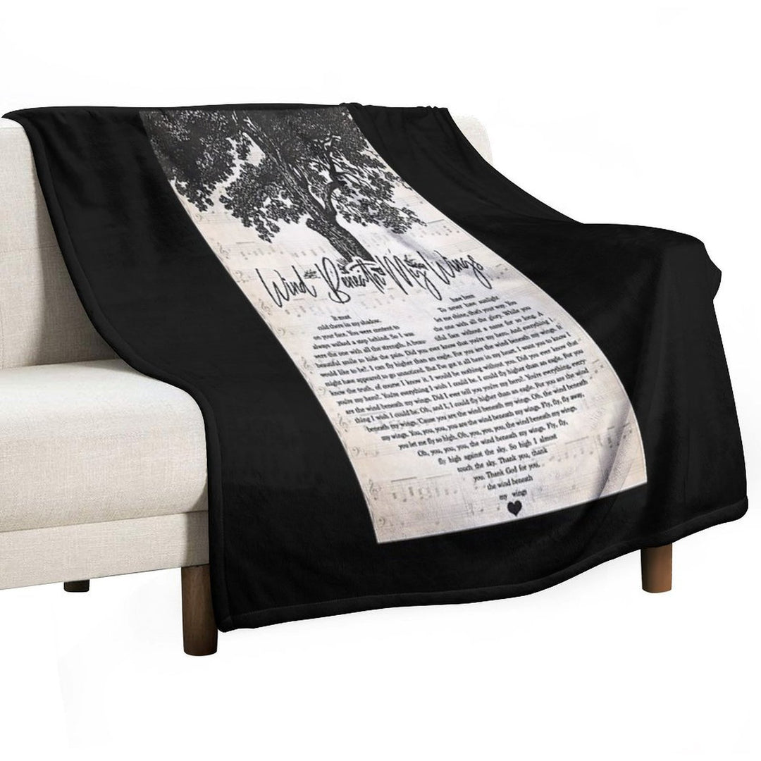 Bette Midler - Wind Beneath My Wings Lyrics Wall Art Gift Durable Throw Blanket