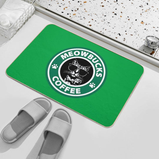 MeowBucks Coffee  Fade-Resistant Bath Mat
