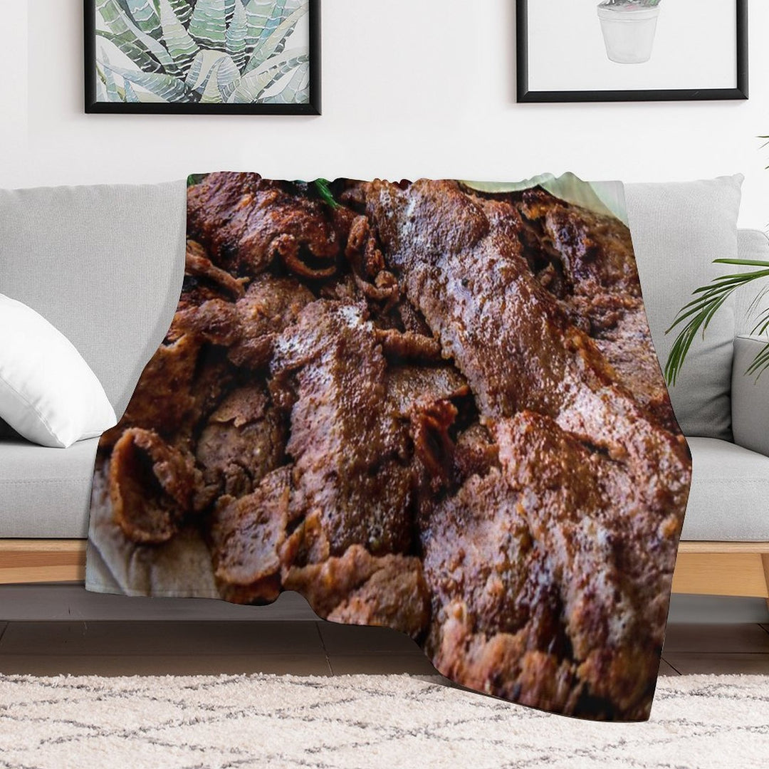 Turkish Doner Kebab Shrink-resistant Throw Blanket