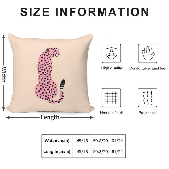 Peach Leopard  African Cheetah  Tropical Pop Art Soft Hidden Zipper Throw Pillow