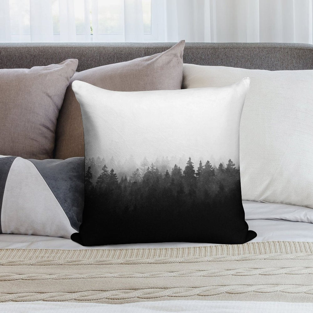 A Wilderness Somewhere  Misty Romantasy Fairytale Ghostwood Forest With Cascadia Trees Covered In Magic Light And Fog Soft Gift Ready Throw Pillow