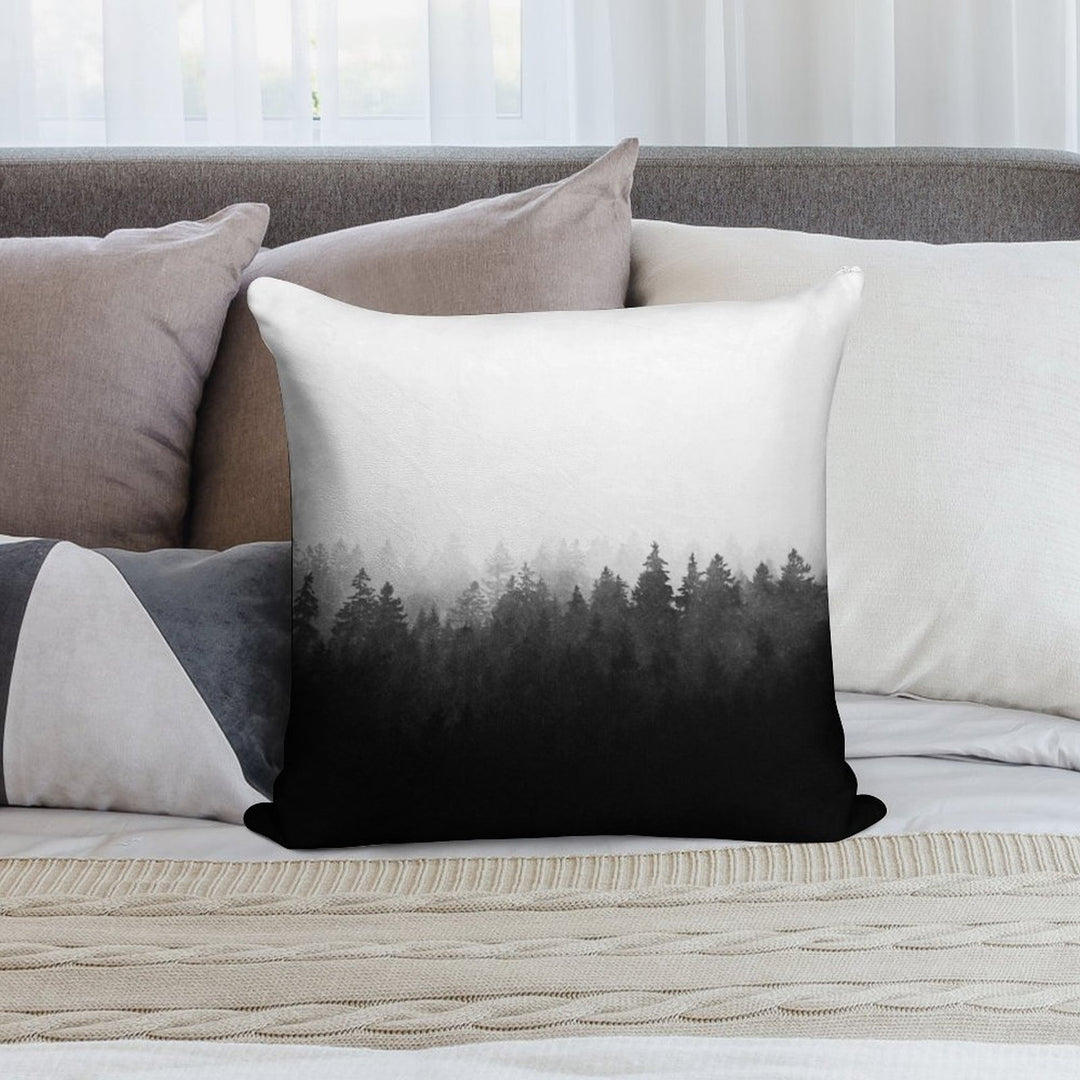 A Wilderness Somewhere  Misty Romantasy Fairytale Ghostwood Forest With Cascadia Trees Covered In Magic Light And Fog Soft Gift Ready Throw Pillow