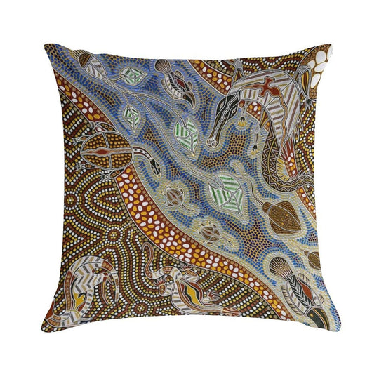Aboriginal Art Soft Easy Maintenance Throw Pillow