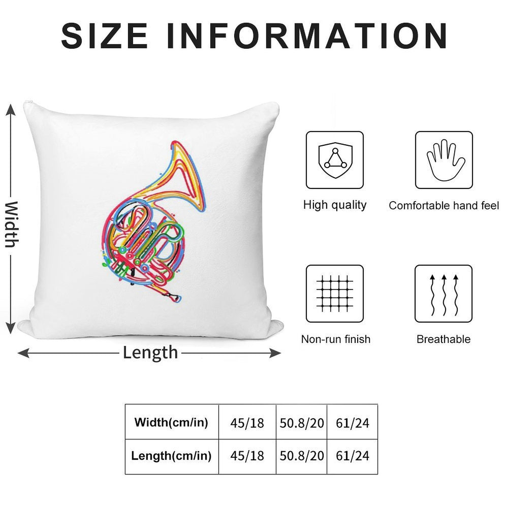 French Horn Soft Easy Maintenance Throw Pillow