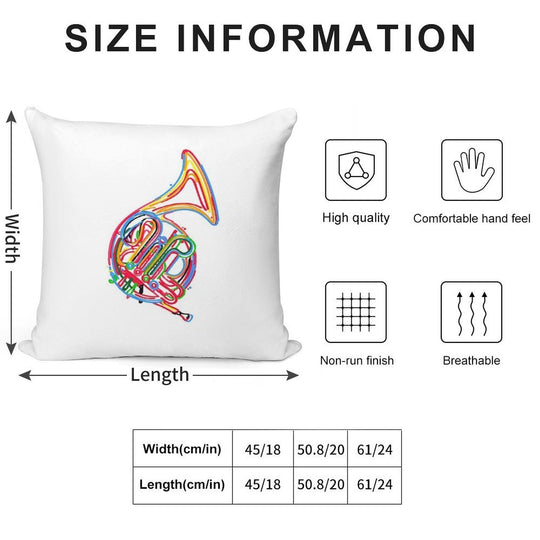 French Horn Soft Easy Maintenance Throw Pillow