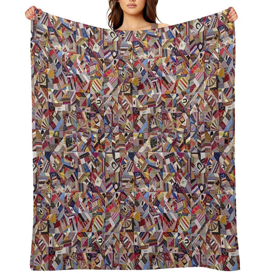 Countryside Palette Cottage Bohemian Patchwork Quilting Crazy Quilt All-season Throw Blanket