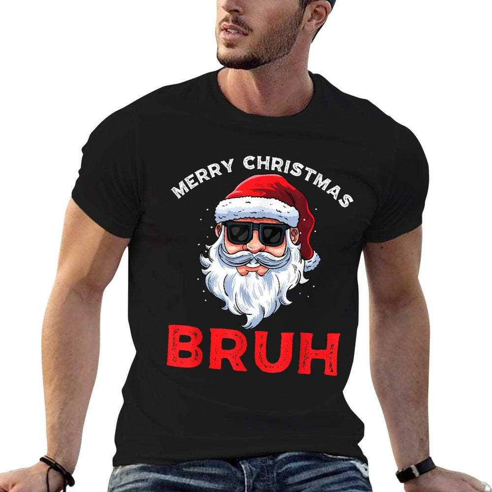 Merry Christmas Bruh Meme Funny Saying for Brother Boys Men  Quick-drying T-Shirt
