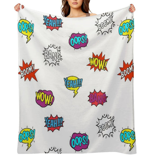 Pop Art Comic Book Style - LBC Easy Care Throw Blanket