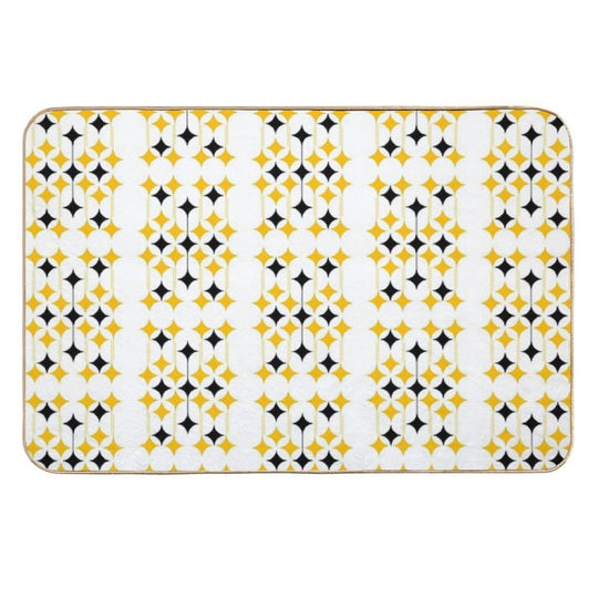 Mid-Century Modern Starburst Pattern – Retro Geometric Design  Non-Slip Bath Mat