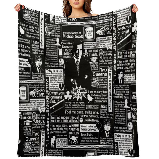 The Wise Words of Michael Scott Multi-functional Throw Blanket