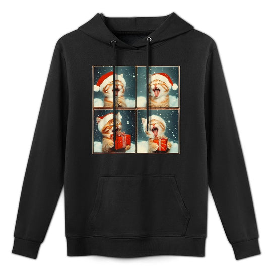 Love Kittens Xmas Animal Cat Men Women Kids - Unisex All Ages - Black - Small - - - Christmas - Winter Moisture-Wicking Hoodie