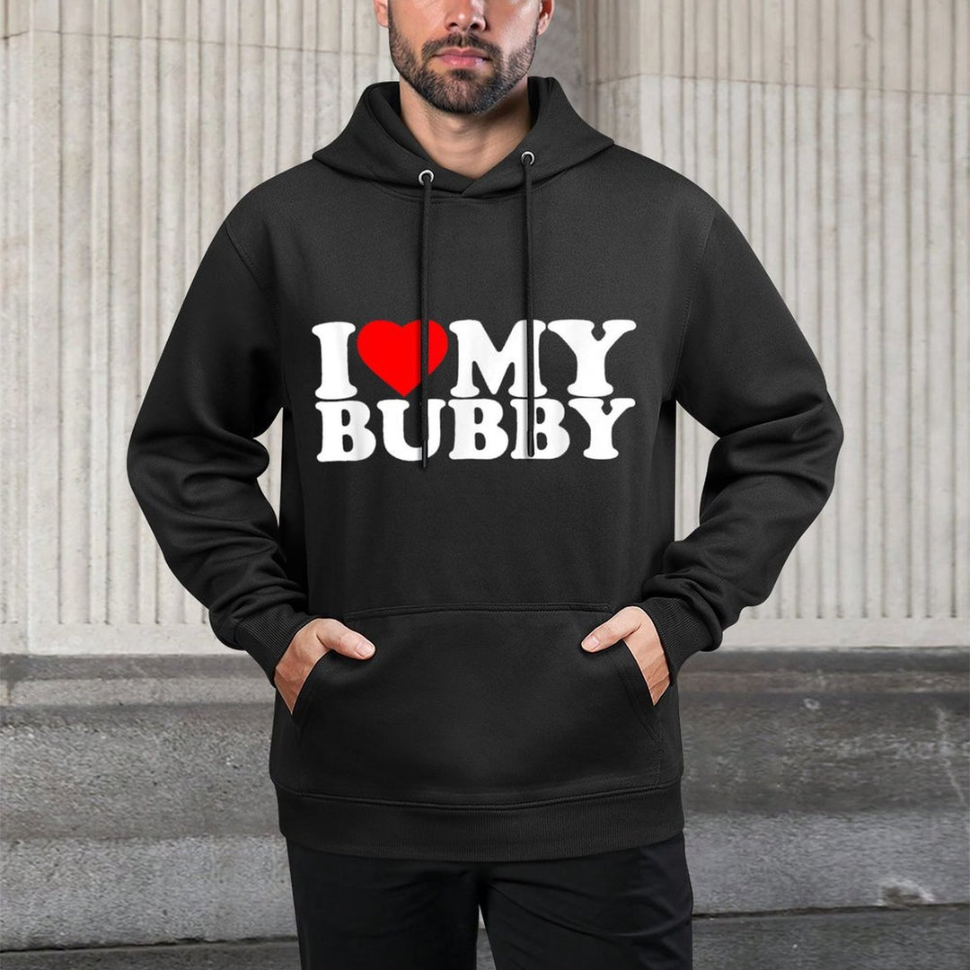 I Love My Bubby I Heart Family Grandpa Cotton-Polyester Blend Hoodie