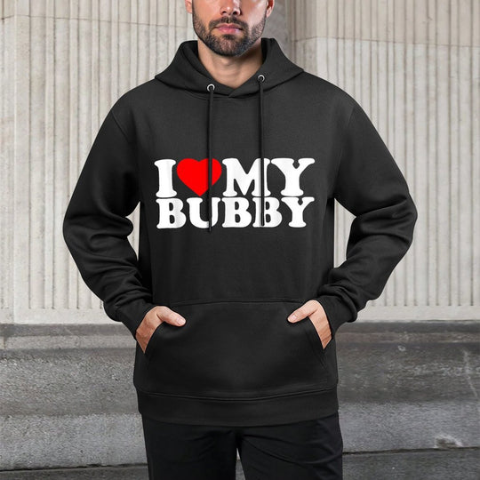 I Love My Bubby I Heart Family Grandpa Cotton-Polyester Blend Hoodie