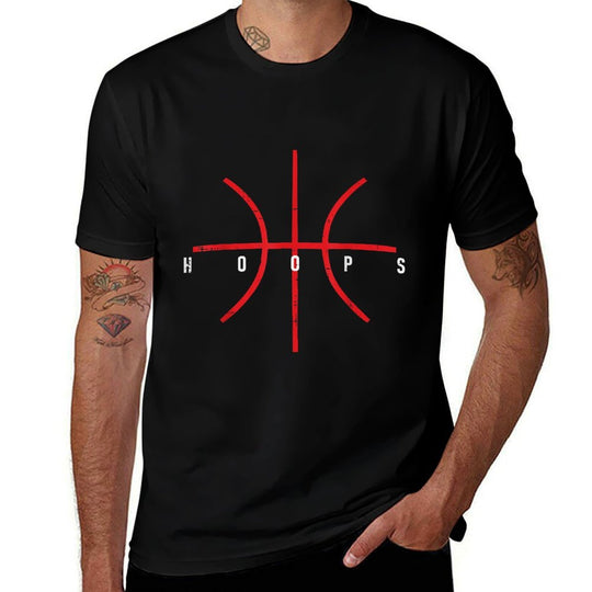 Basketball Lines Hoops Baller Player Minimalist Men Boys Kid  Stretchy T-Shirt