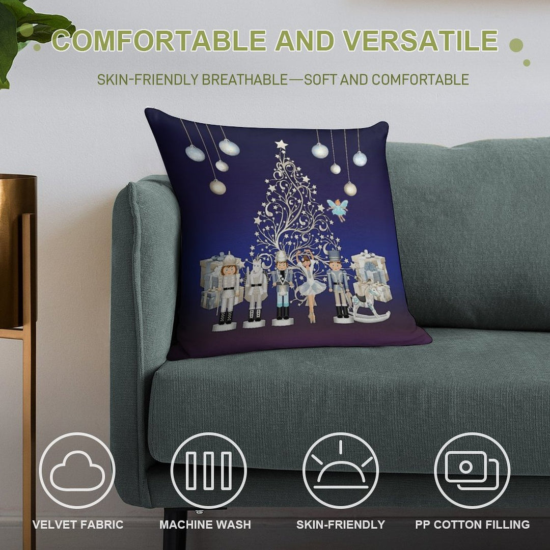 Nutcracker Christmas Special - The Nutcracker Ballet Scene - Nutcracker Story on Christmas Eve Soft Luxury Feel Throw Pillow