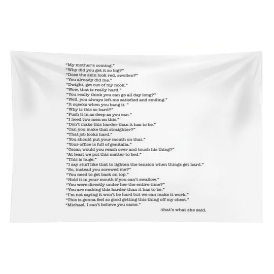 Every That's What She Said From The Office Tapestry