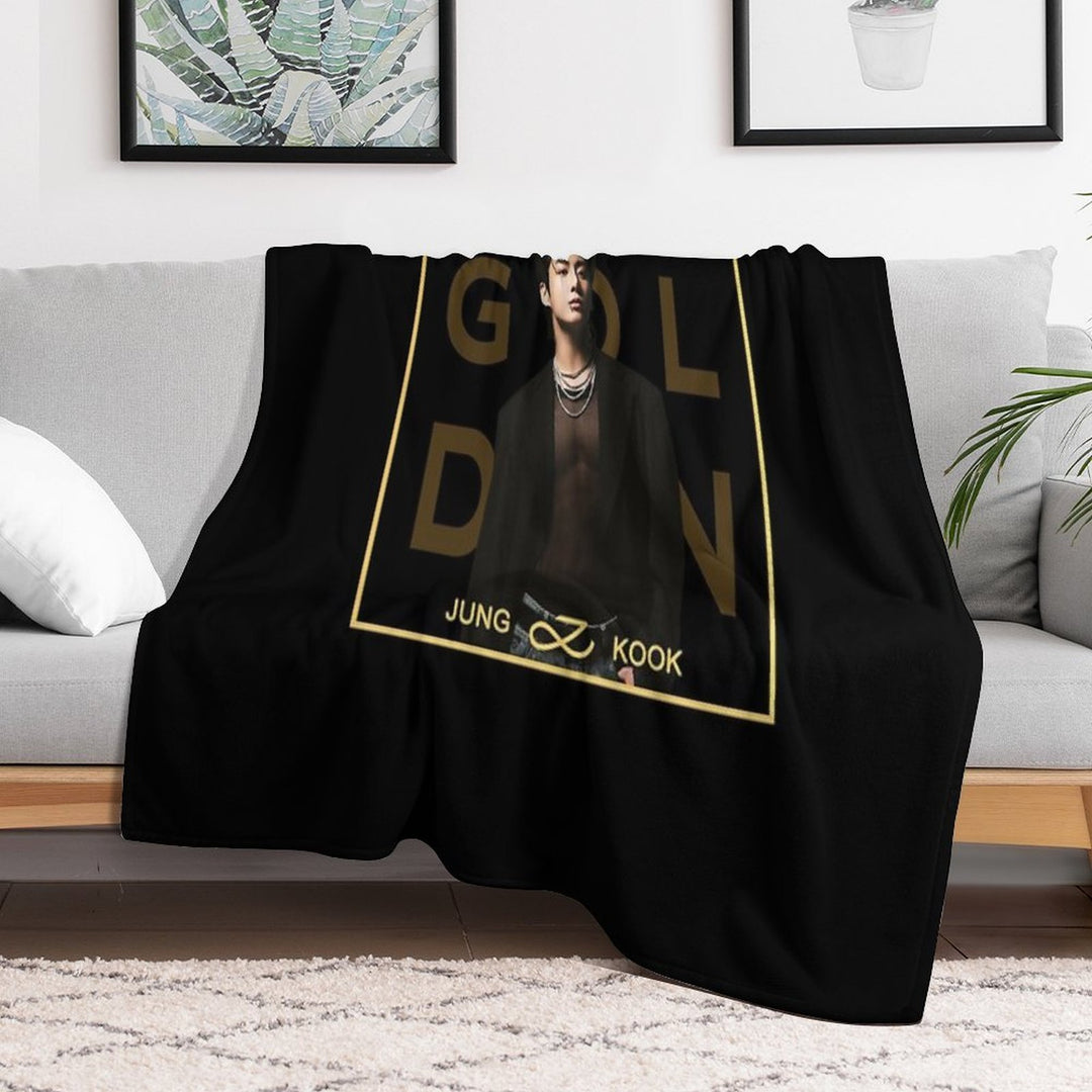 BTS Golden Jungkook Jung Kook Shrink-resistant Throw Blanket