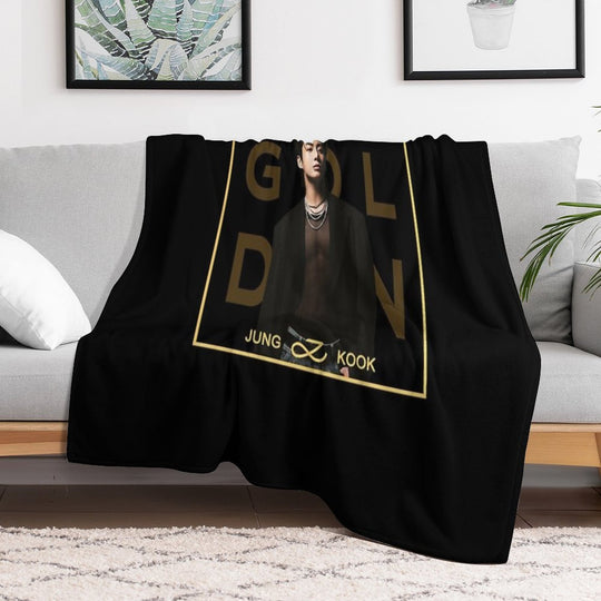 BTS Golden Jungkook Jung Kook Shrink-resistant Throw Blanket