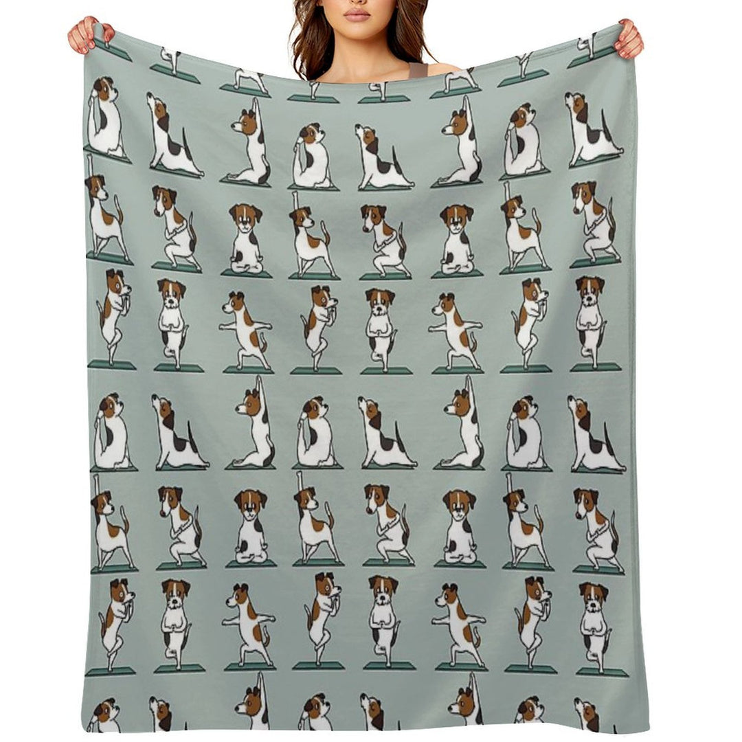 Jack Russell Terrier Yoga Eco-conscious Throw Blanket