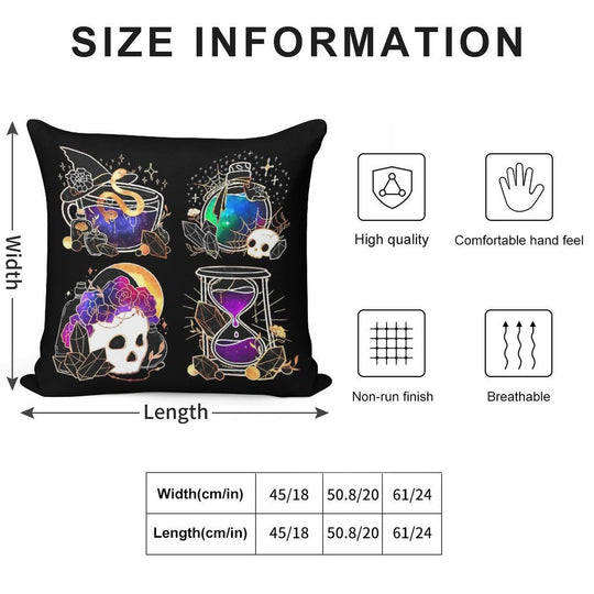 Elegant Gold And Galaxy Halloween Collection Soft Decorative Cover Throw Pillow