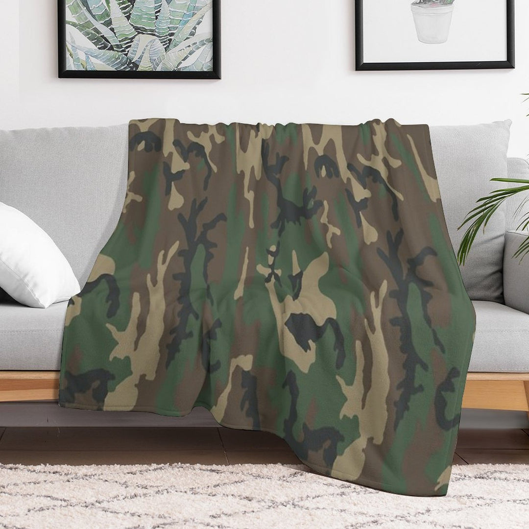 Woodland Camo (Brown) Lightweight Throw Blanket