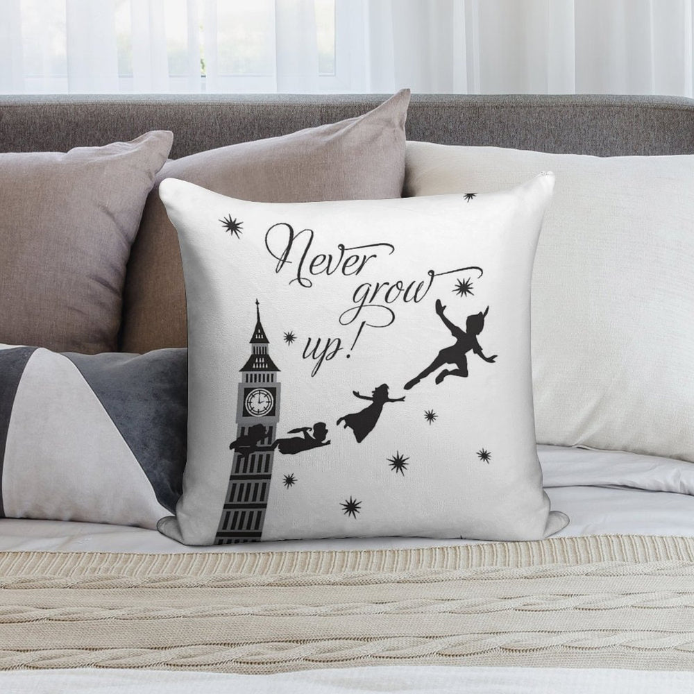 Peter Pan - Never Grow Up Soft Bedroom Essential Throw Pillow